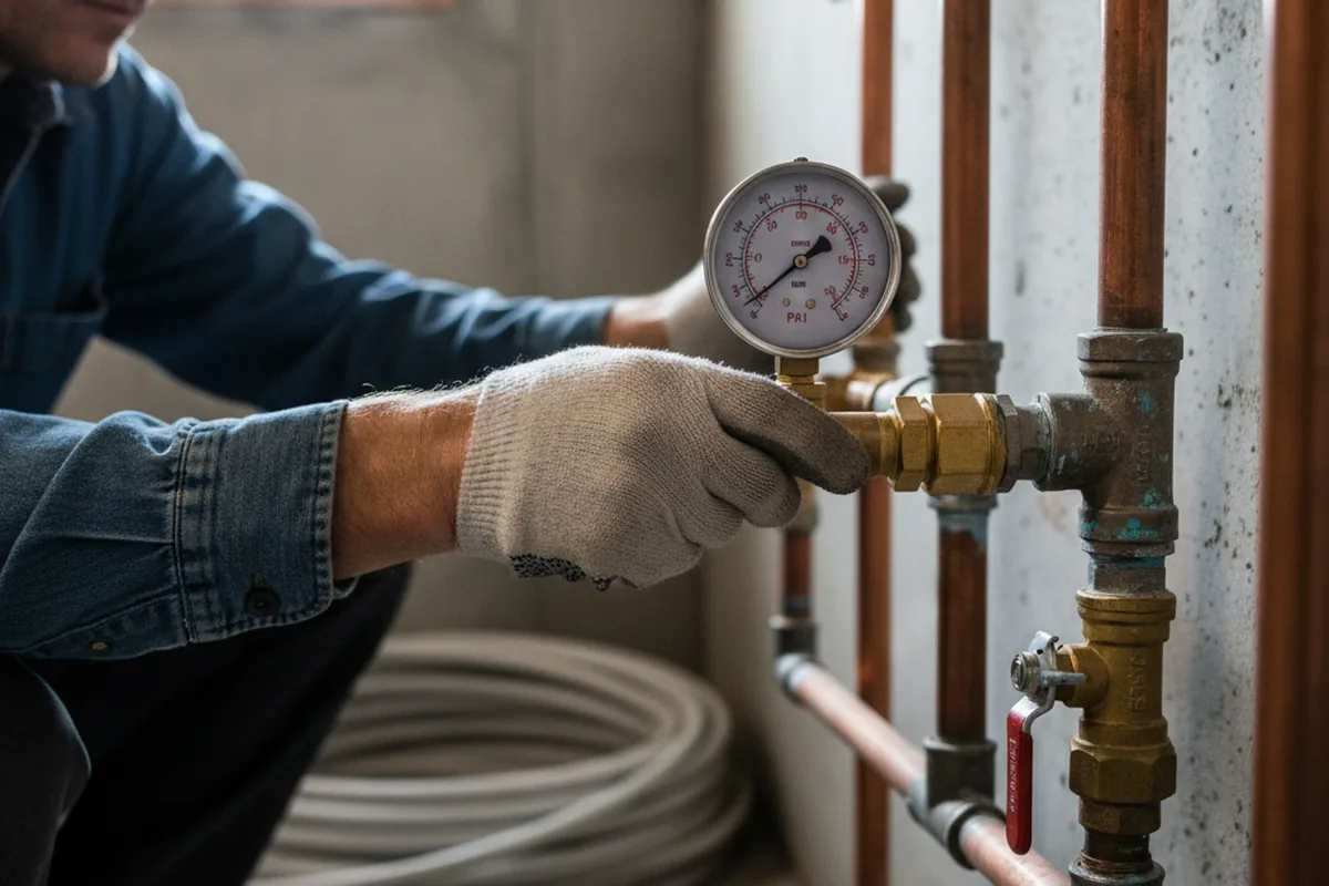 Pressure testing a repaired line during Water Line Repair in Bradenton